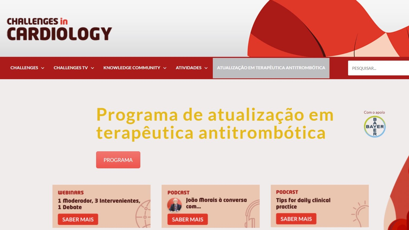 Já conhece o programa de atualização em terapêutica antitrombótica Challenges in Cardiology?